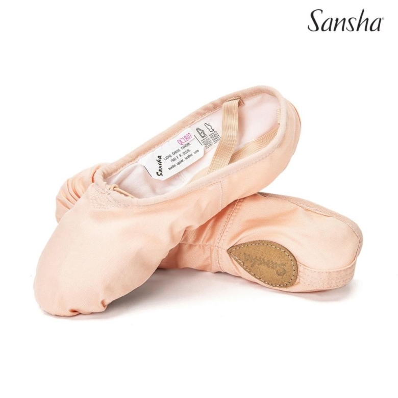 Sansha Bale Patiği Pro 1E Stretch Canvas Açık Pembe