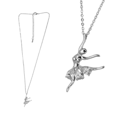 GIRARDI - Taşlı Balerin Kolye Beyaz GRDB32310-1