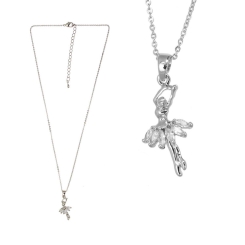 GIRARDI - Taşlı Balerin Kolye Beyaz GRDB32311-1-1