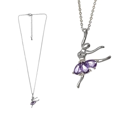 GIRARDI - Taşlı Balerin Kolye Lila GRDB32310-3