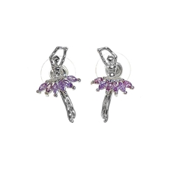 GIRARDI - Taşlı Balerin Küpe Lila GRDB30197-4