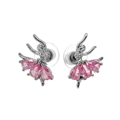 GIRARDI - Taşlı Balerin Küpe Pembe GRDB30198-2